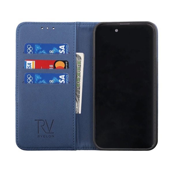 iPhone 14 Pro Cover Foldable Card Slot Blue