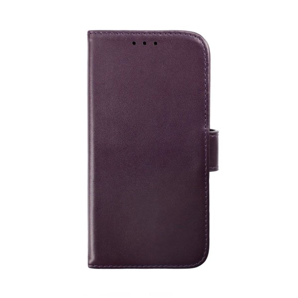iPhone 14 Pro Cover Genuine Leather Card Slot Purple