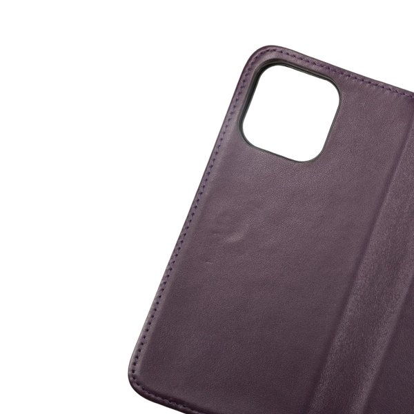 iPhone 14 Pro Cover Genuine Leather Card Slot Purple