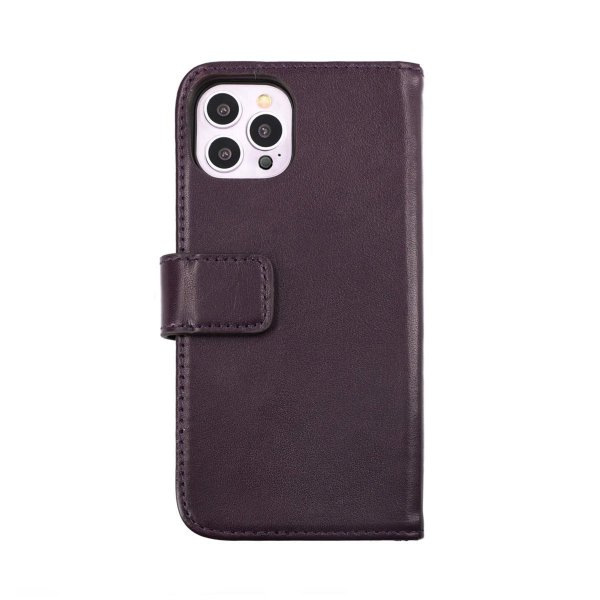 iPhone 14 Pro Cover Genuine Leather Card Slot Purple