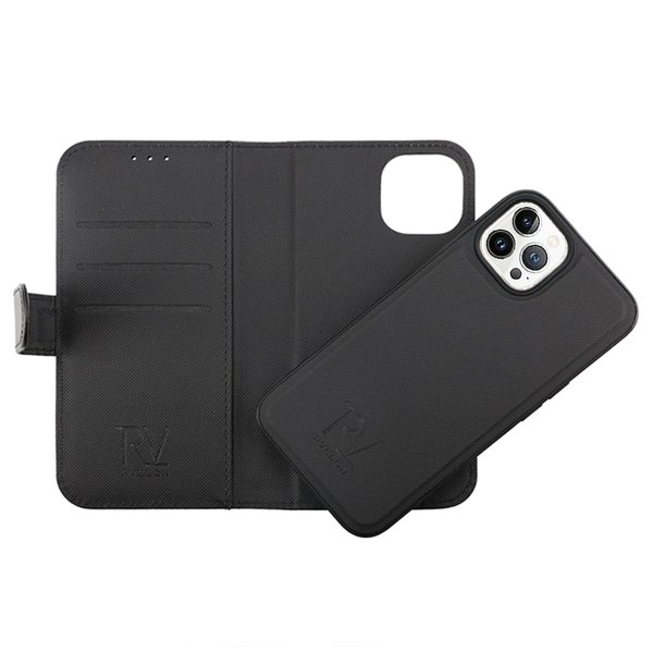 iPhone 14 Pro Cover Detachable Wallet Case Black