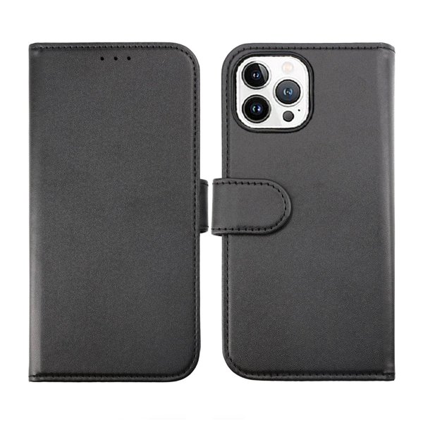 iPhone 14 Pro Cover Detachable Wallet Case Black