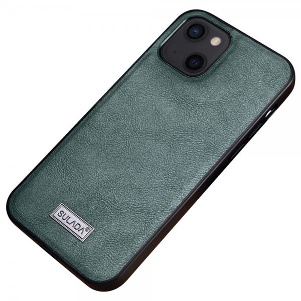 iPhone 14 Case Leather texture Green