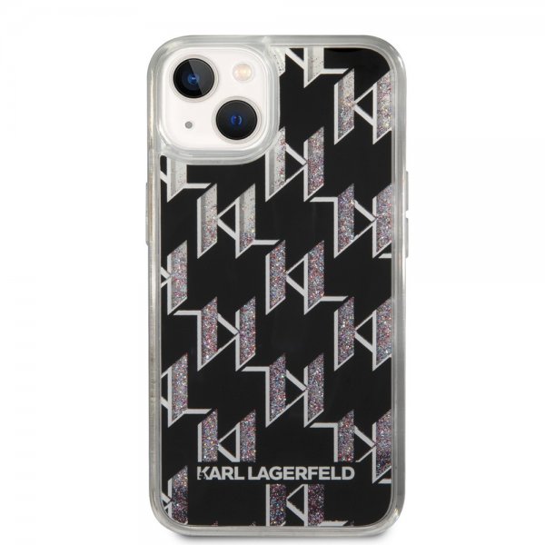iPhone 14 Case Liquid Glitter Monogram Black