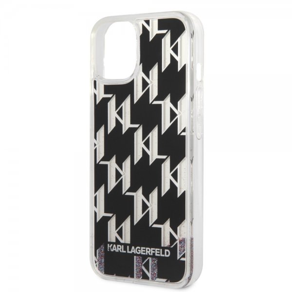 iPhone 14 Case Liquid Glitter Monogram Black