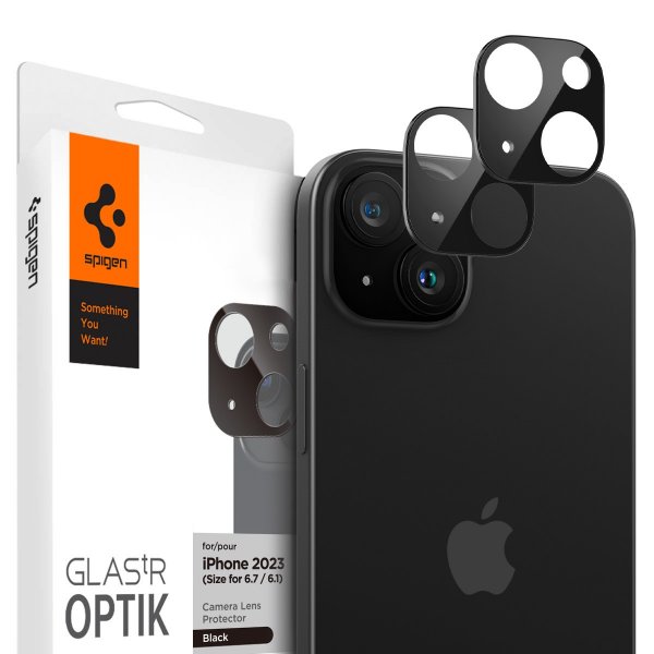 iPhone 14/15/14 Plus/15 Plus Camera Protector Glas.tR Optik Black 2-pack