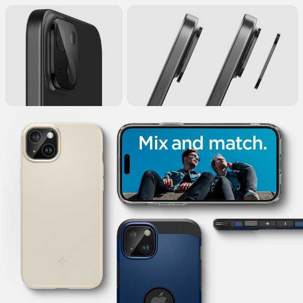 iPhone 14/15/14 Plus/15 Plus Camera Protector Glas.tR Optik Black 2-pack