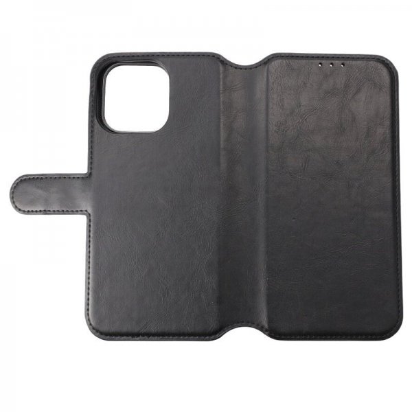 iPhone 15 Pro Max Cover Detachable Wallet Case Black