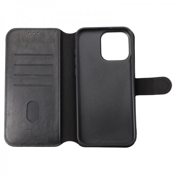 iPhone 15 Pro Max Cover Detachable Wallet Case Black