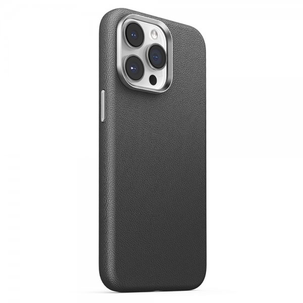 iPhone 15 Pro Max Case Litchi Pattern Series MagSafe Black