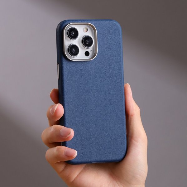 iPhone 15 Pro Max Case Litchi Pattern Series MagSafe Black