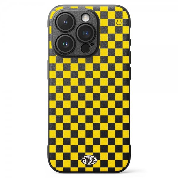 iPhone 15 Pro Max Case Onyx Design Checkerboard Yellow