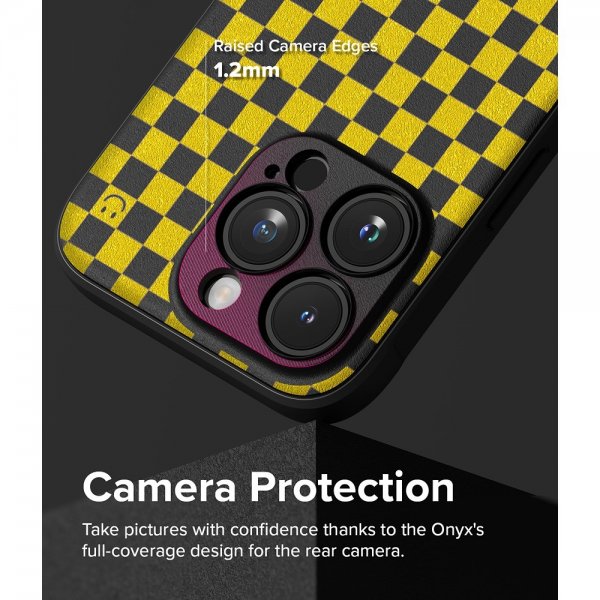 iPhone 15 Pro Max Case Onyx Design Checkerboard Yellow