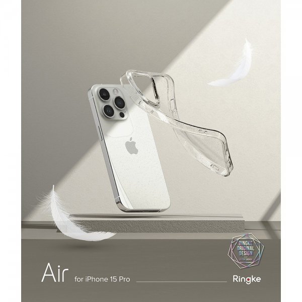iPhone 15 Pro Case Air Glitter Clear