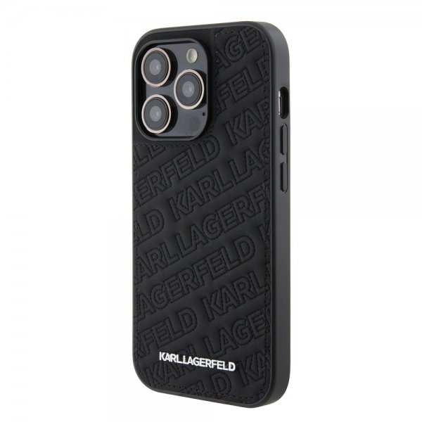iPhone 15 Pro Case Quilted K Pattern Black