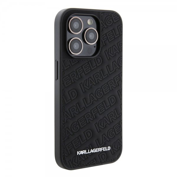 iPhone 15 Pro Case Quilted K Pattern Black