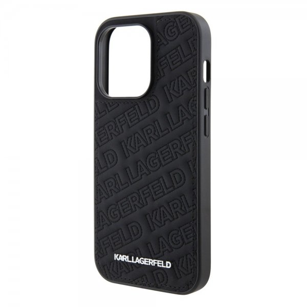 iPhone 15 Pro Case Quilted K Pattern Black