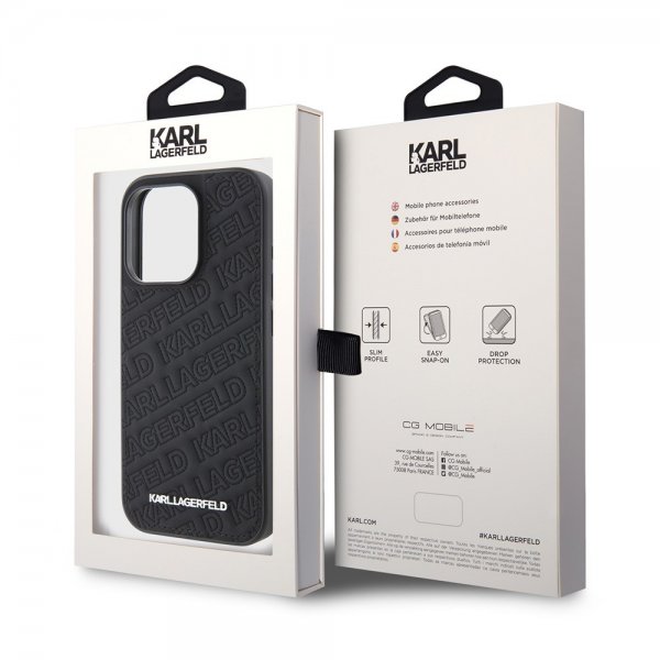 iPhone 15 Pro Case Quilted K Pattern Black
