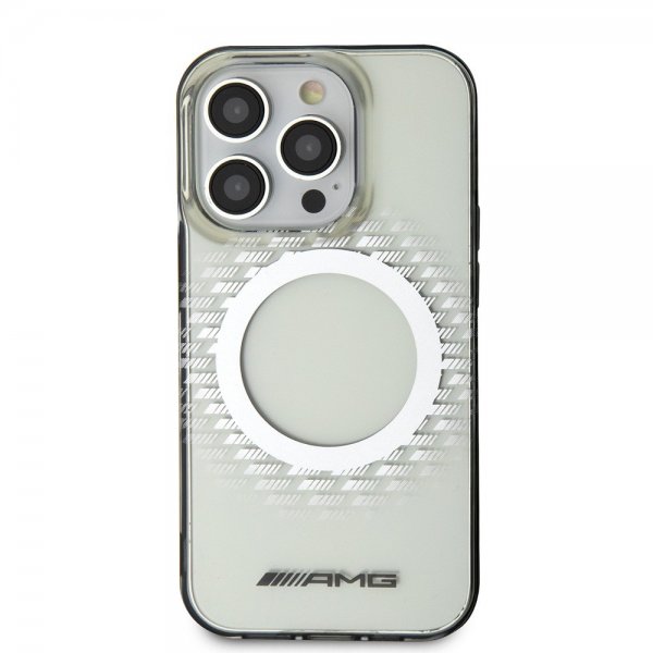 iPhone 15 Pro Case Rhombus Pattern MagSafe AMG Transparent