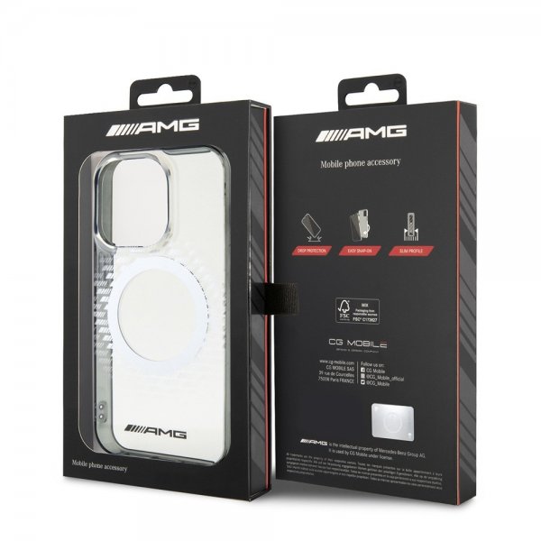 iPhone 15 Pro Case Rhombus Pattern MagSafe AMG Transparent