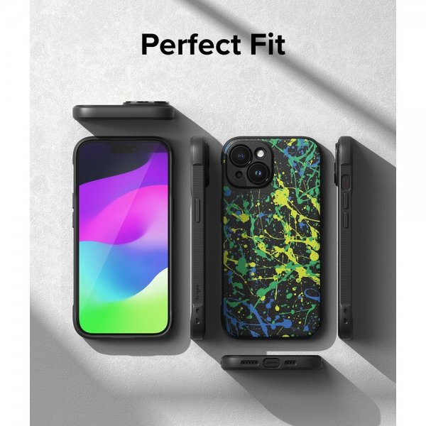 iPhone 15 Case Onyx Design Action Painting