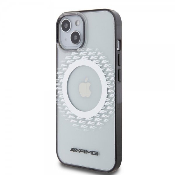 iPhone 15 Case Rhombus Pattern MagSafe AMG Transparent