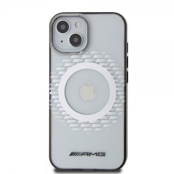 iPhone 15 Case Rhombus Pattern MagSafe AMG Transparent