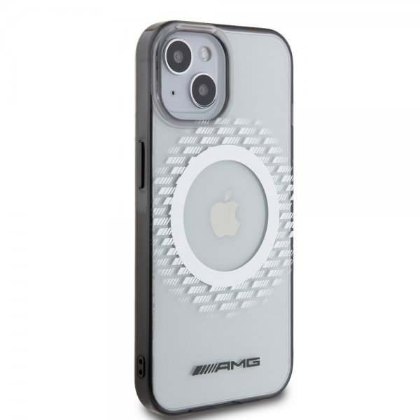 iPhone 15 Case Rhombus Pattern MagSafe AMG Transparent