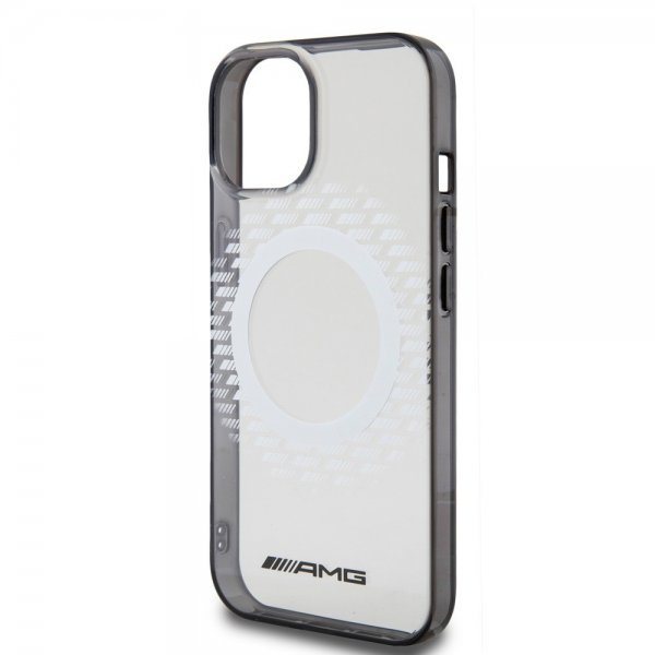 iPhone 15 Case Rhombus Pattern MagSafe AMG Transparent