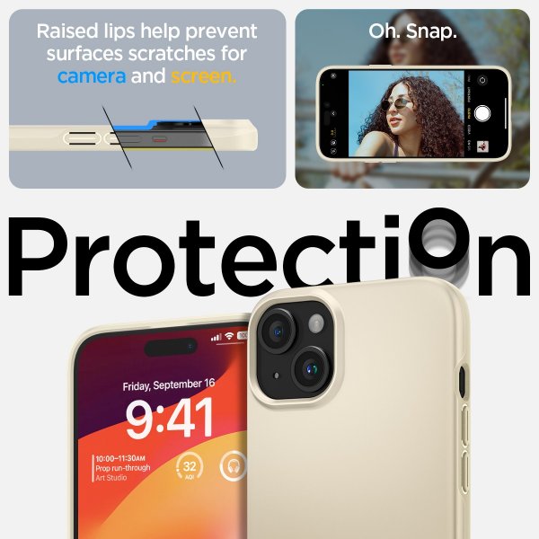 iPhone 15 Case Thin Fit Mute Beige