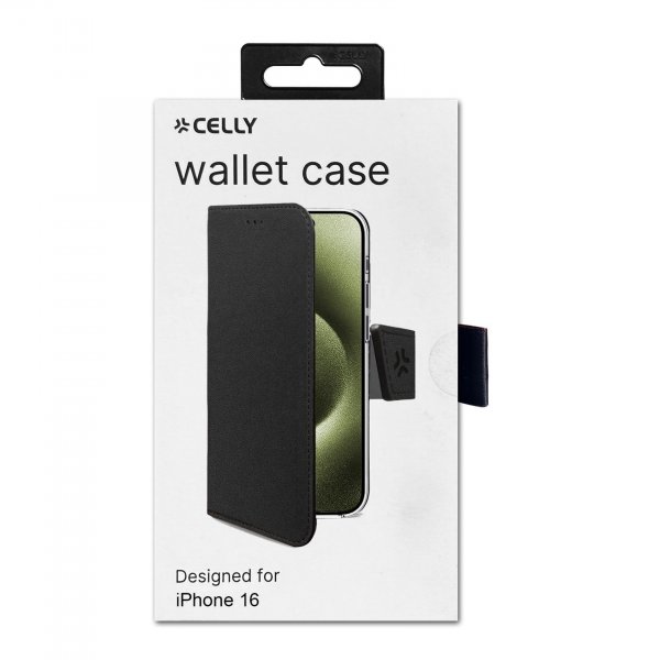 iPhone 16 Cover Wally Wallet Case Black