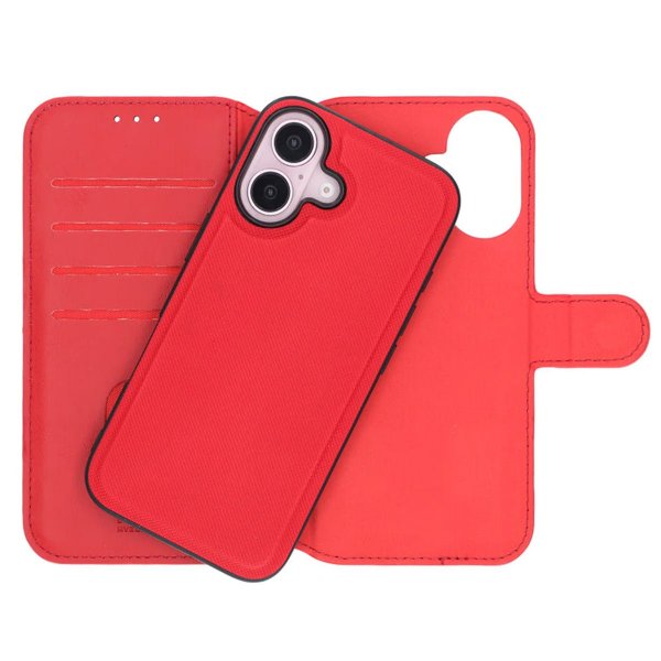 iPhone 16 Cover Detachable Wallet Case Red