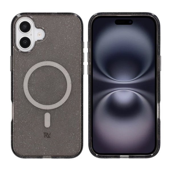 iPhone 16 Plus Case Glitter MagSafe Black