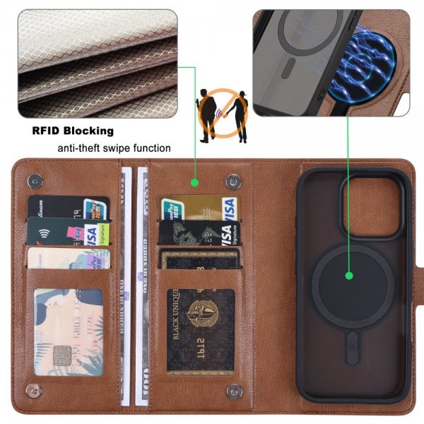 iPhone 16 Pro Cover Detachable Case GV Series MagSafe Brown