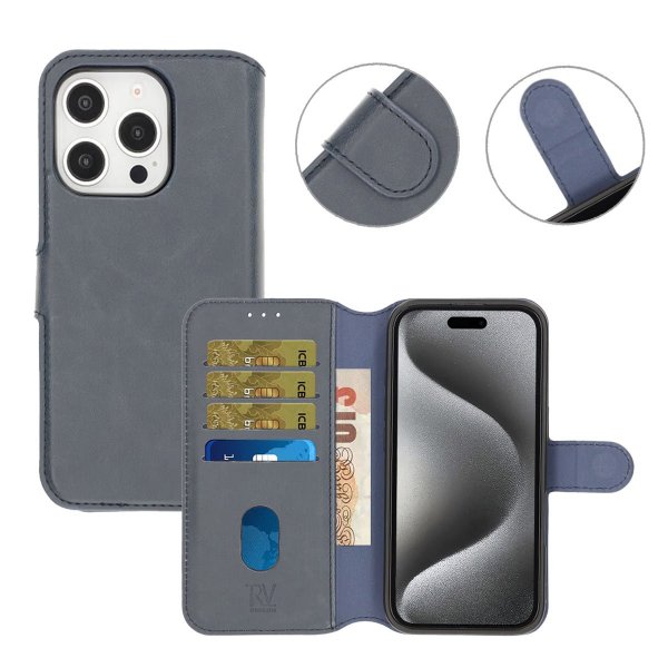 iPhone 16 Pro Max Cover Detachable Wallet Case Blue