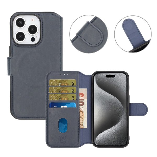 iPhone 16 Pro Cover 4 Card slots MagSafe Blue