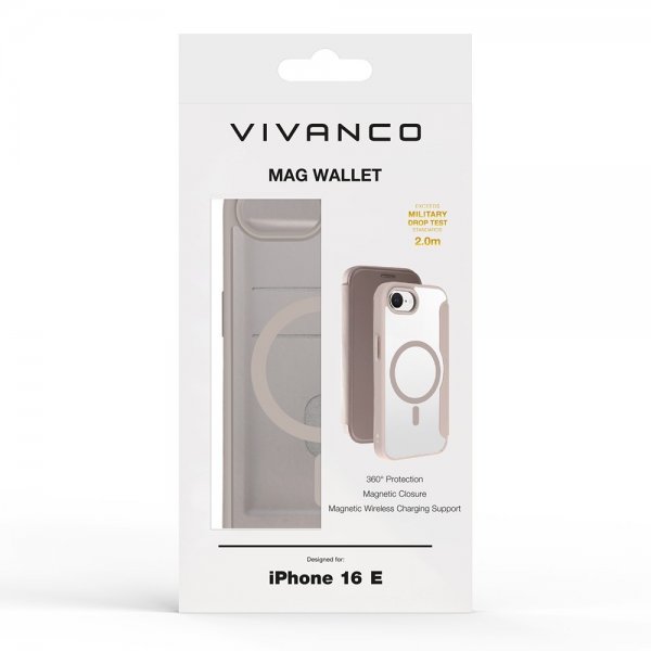 iPhone 16e/17e Cover Mag Wallet Grey