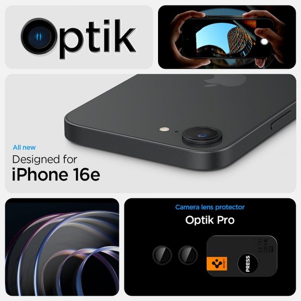 iPhone 16e/17e Camera Protector GLAS.tR EZ Fit Optik Pro 2-pack