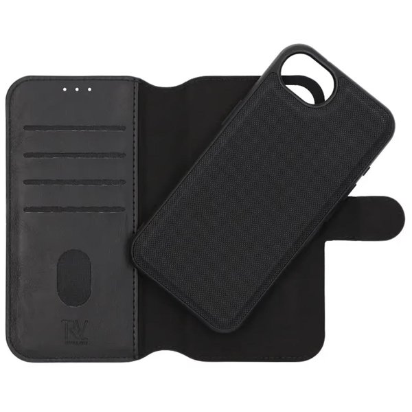 iPhone 16e/17e Cover Detachable Wallet Case Black