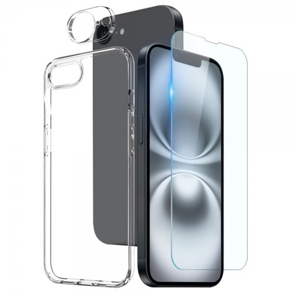 iPhone 16e/17e Case with Screen Protector and Camera Protector 3-in-1