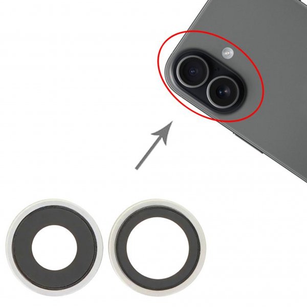 Camera lenses with frame for iPhone 17 - White