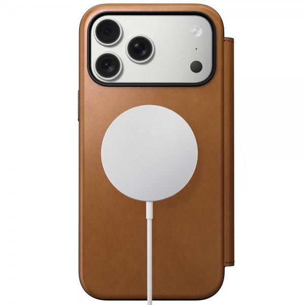 iPhone 17 Pro Max Cover Modern Leather Folio English Tan