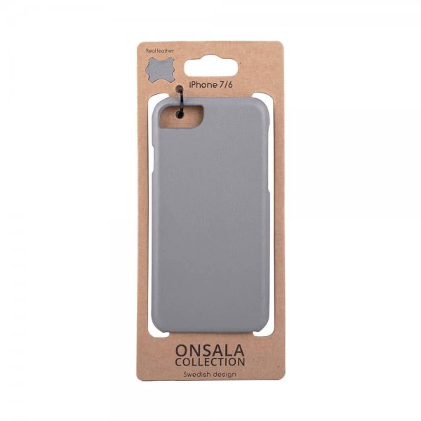 iPhone 6/6S/7/8/SE Case Genuine Leather Grey
