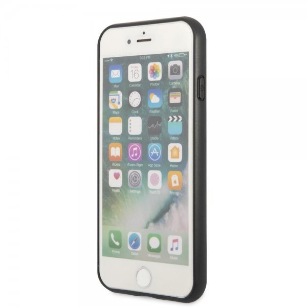 iPhone 7/8/SE Case Saffiano Double Cardslot Black
