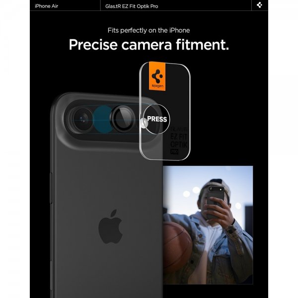 iPhone Air Camera Protector GLAS.tR EZ Fit Optik Pro 2-pack Black