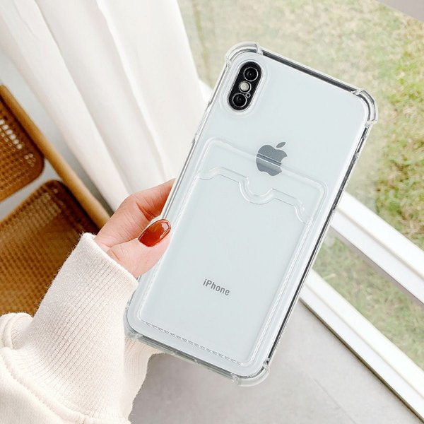 iPhone X/iPhone Xs Case Card Holder Shockproof Transparent
