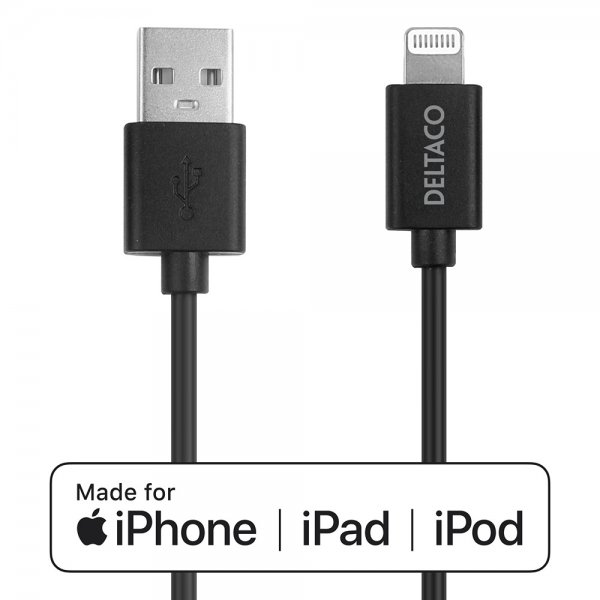 Cable USB-A Cable with Lightning Connector 2m Black