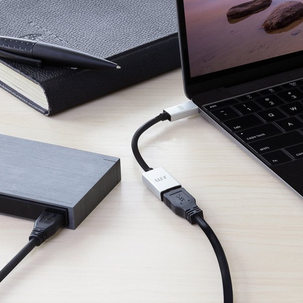 Adapter USB-C to USB AluCable Black Silver