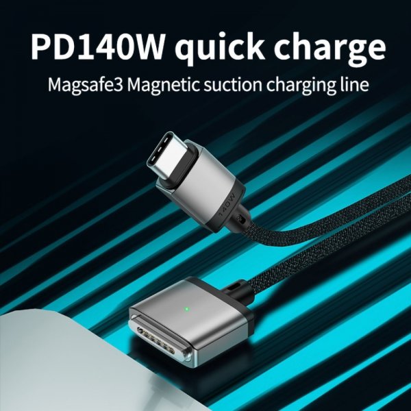 Cable 2m 140W USB-C to MagSafe 3 Grey