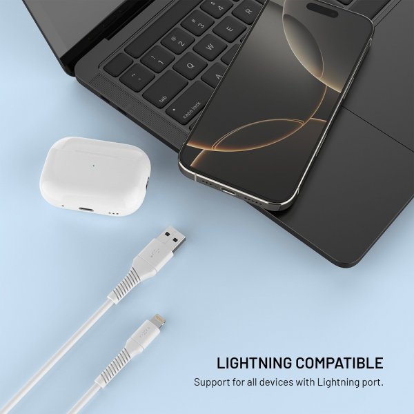 Cable Liquid Silicone USB-A/Lightning 1.2m White
